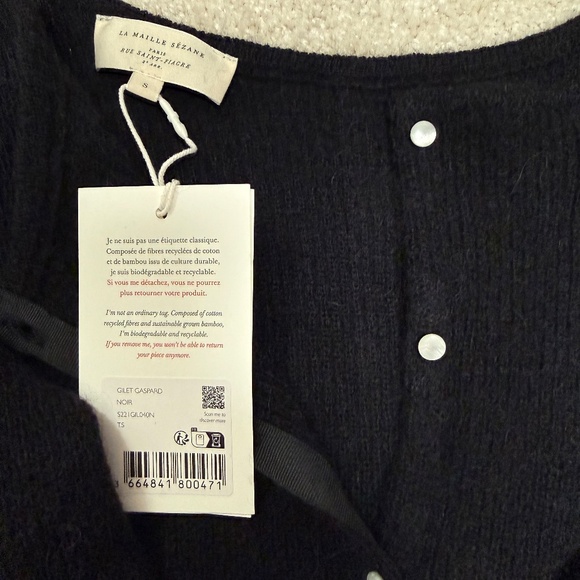 Sezane Gaspard Cardigan Black - Size S - Picture 4 of 5